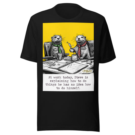 Steve Explains otter t-shirt in Black