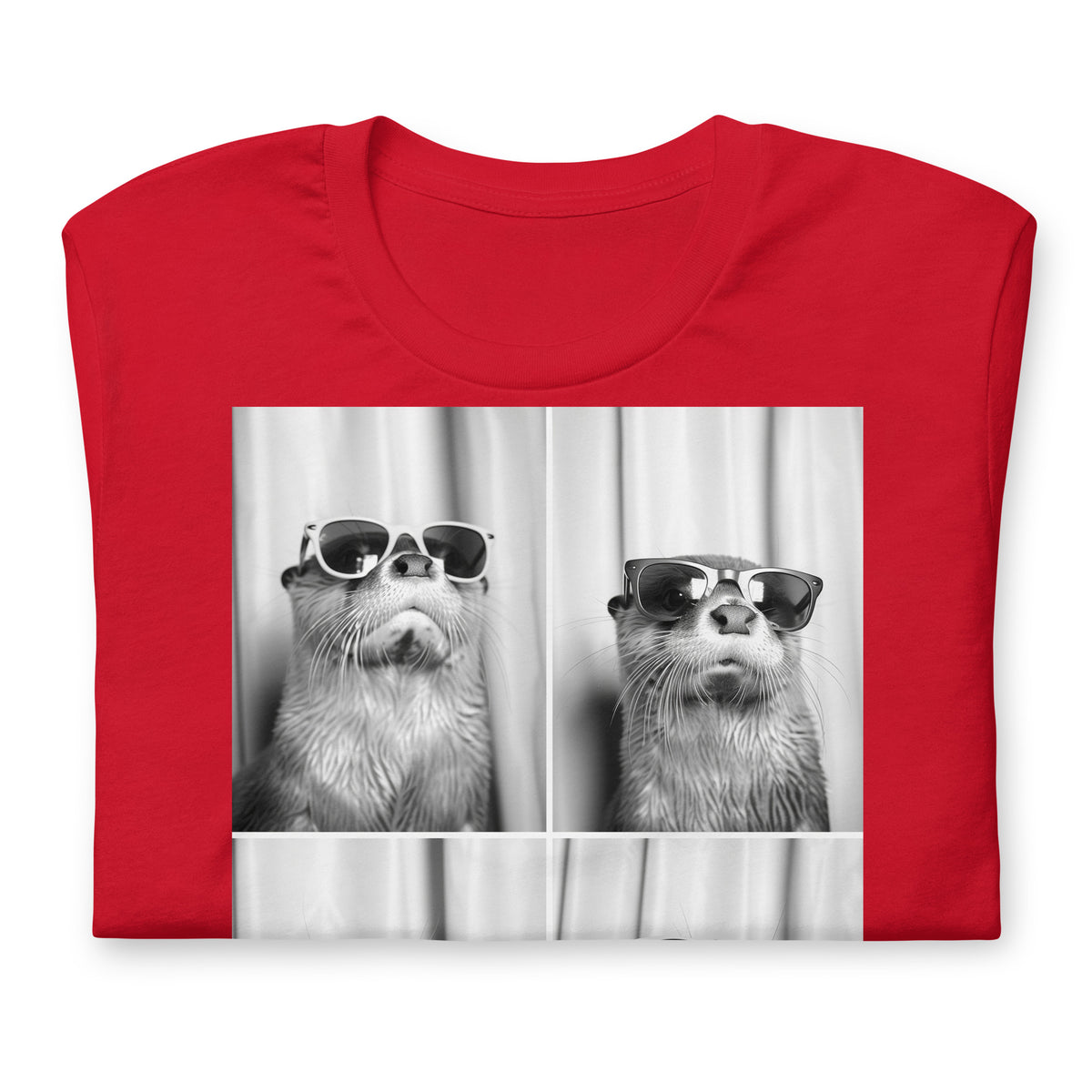 Steve & Brad Visit Brighton otter t-shirt folded, in Red