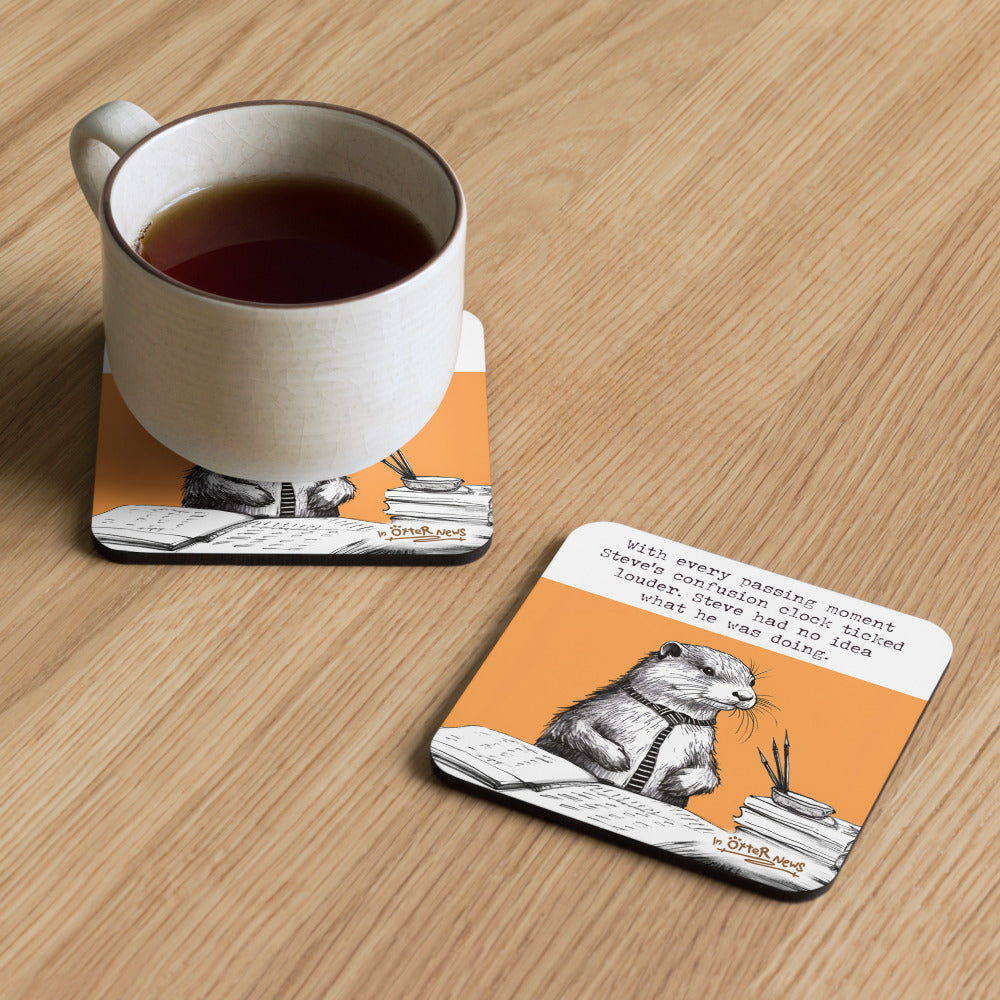 Confusion Clock Steve otter coaster at home