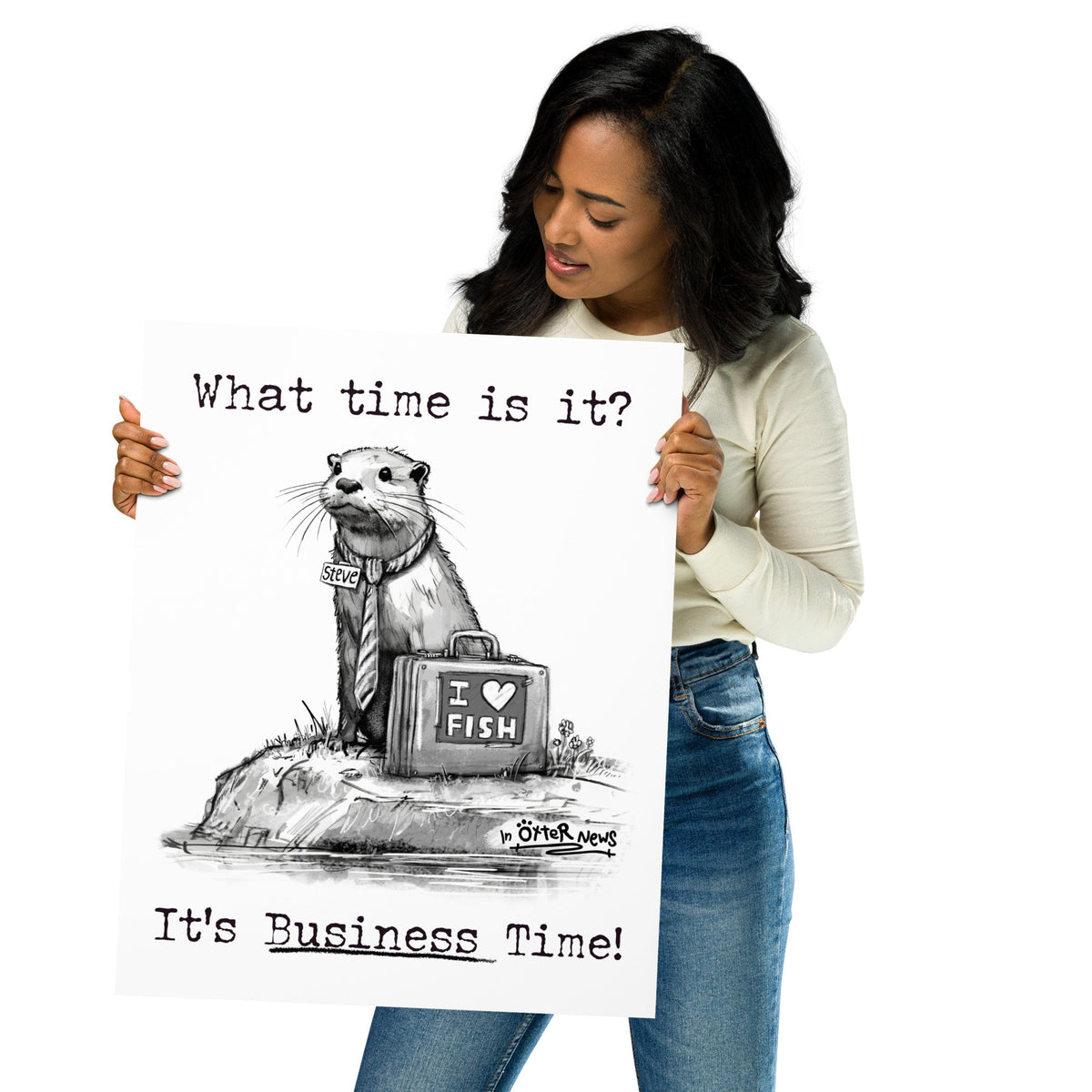 Business Time Steve otter art print