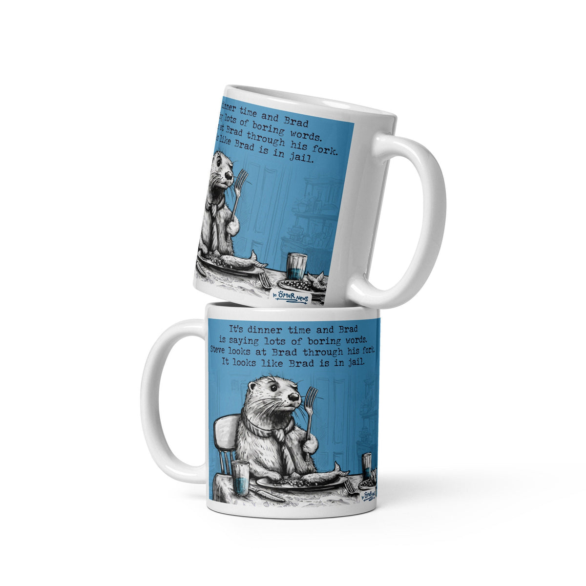 The Fork mug in both sizes, stacked