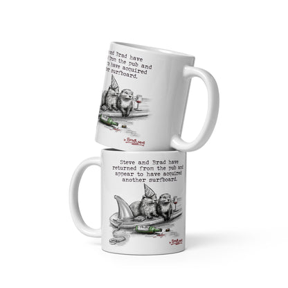 Return From The Pub mug in both sizes, stacked