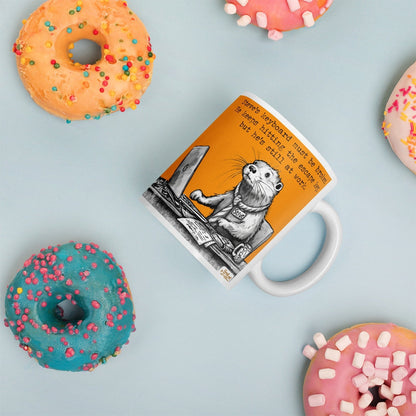 The Escape Key mug with doughnuts