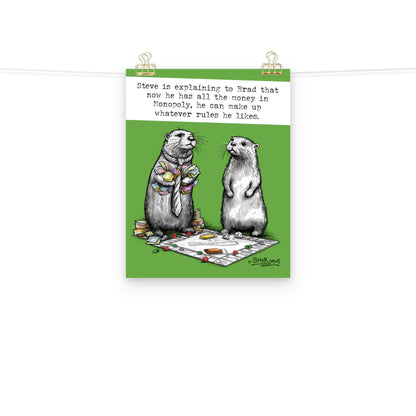 Monopoly Steve otter art print