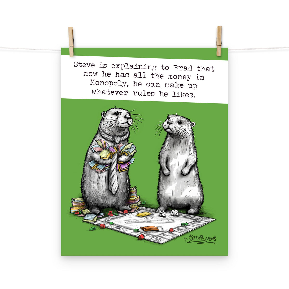 Monopoly Steve otter art print