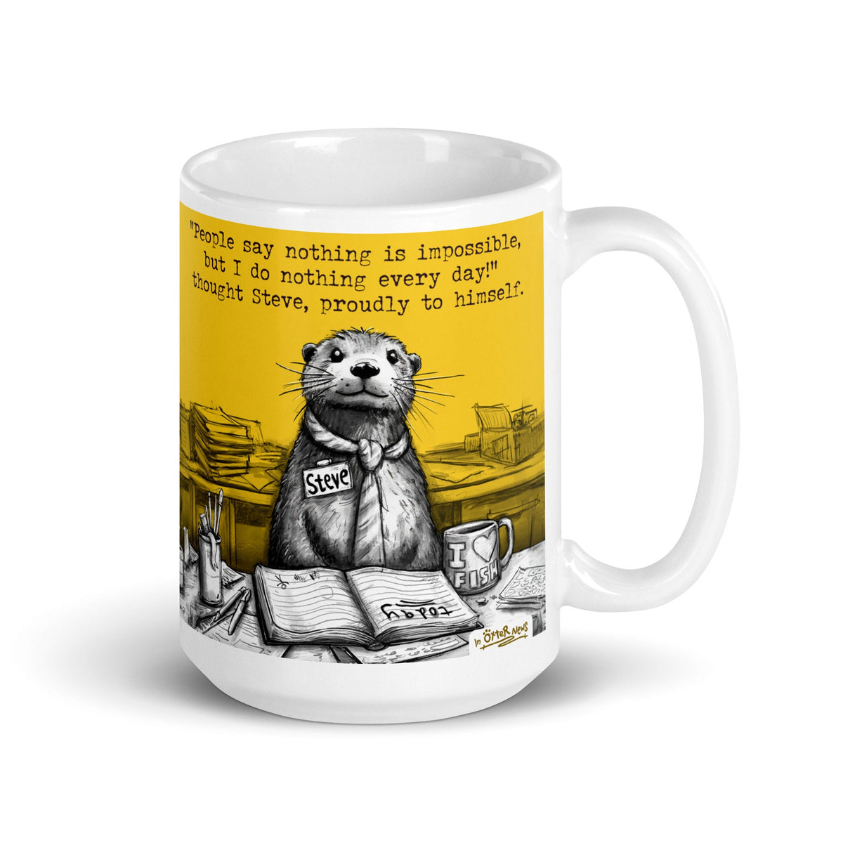 Doing Nothing mug from the side