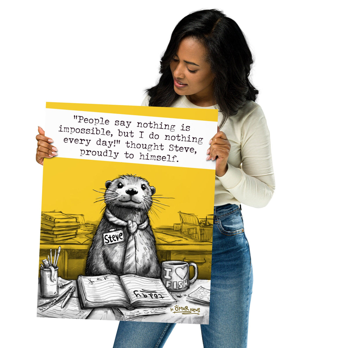 Doing Nothing Steve otter art print