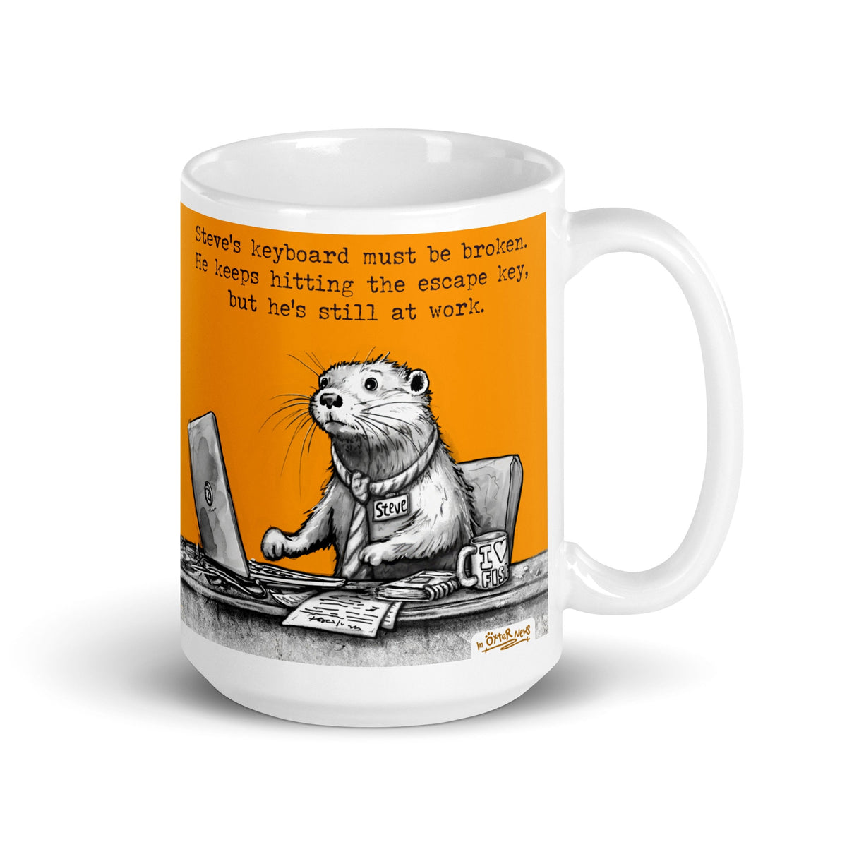 The Escape Key otter mug, 15 oz