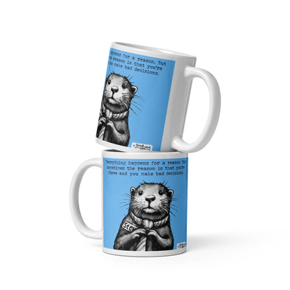 Bad Decisions mug in both sizes, stacked
