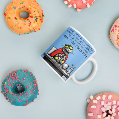 Stone Cold Steve Otter mug with doughnuts