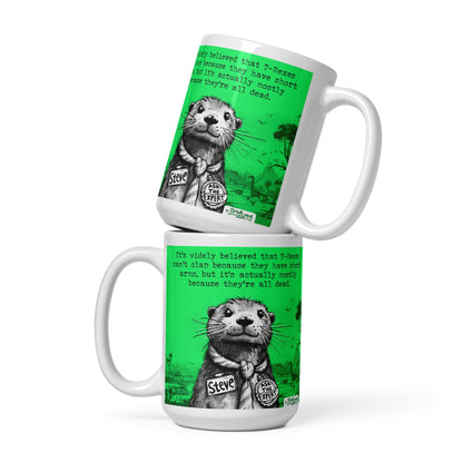 T-Rex mug in both sizes, stacked