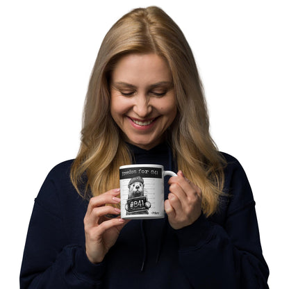 Woman enjoying a drink from the Otter 841 mug