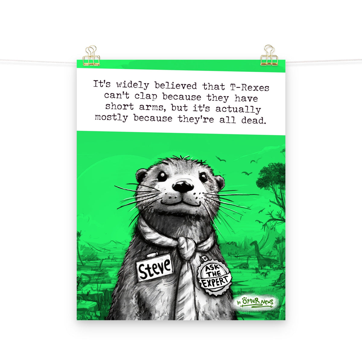 T-Rex Steve otter art print