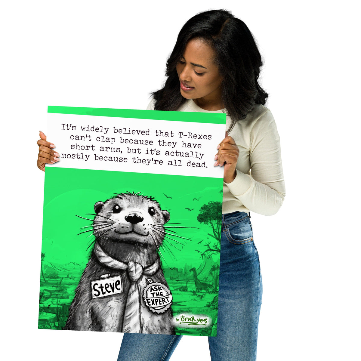 T-Rex Steve otter art print