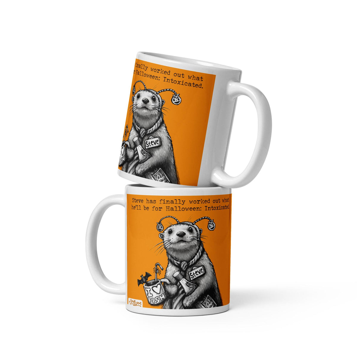 Intoxicated mug in both sizes, stacked