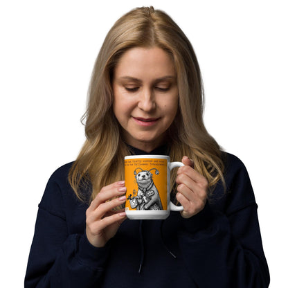 Woman holding the Intoxicated otter mug