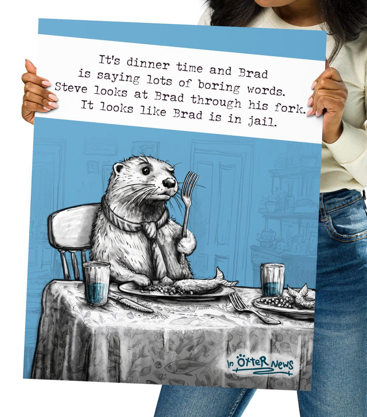 The Fork Steve otter art print
