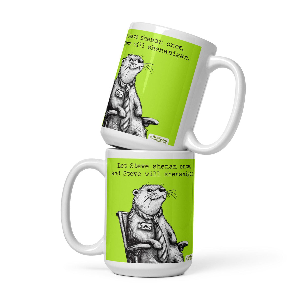 Shenanigans mug in both sizes, stacked