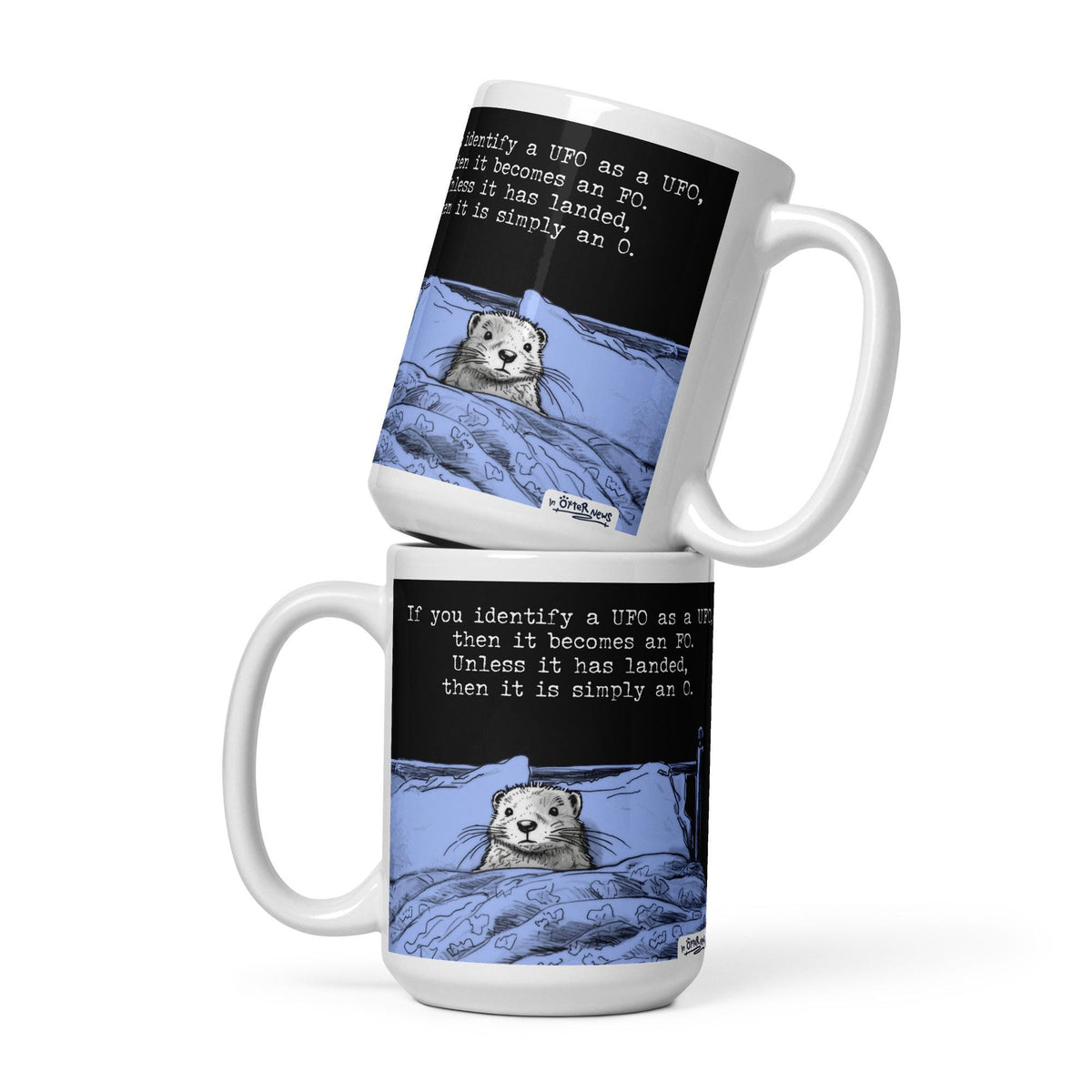 The UFO mug in both sizes, stacked