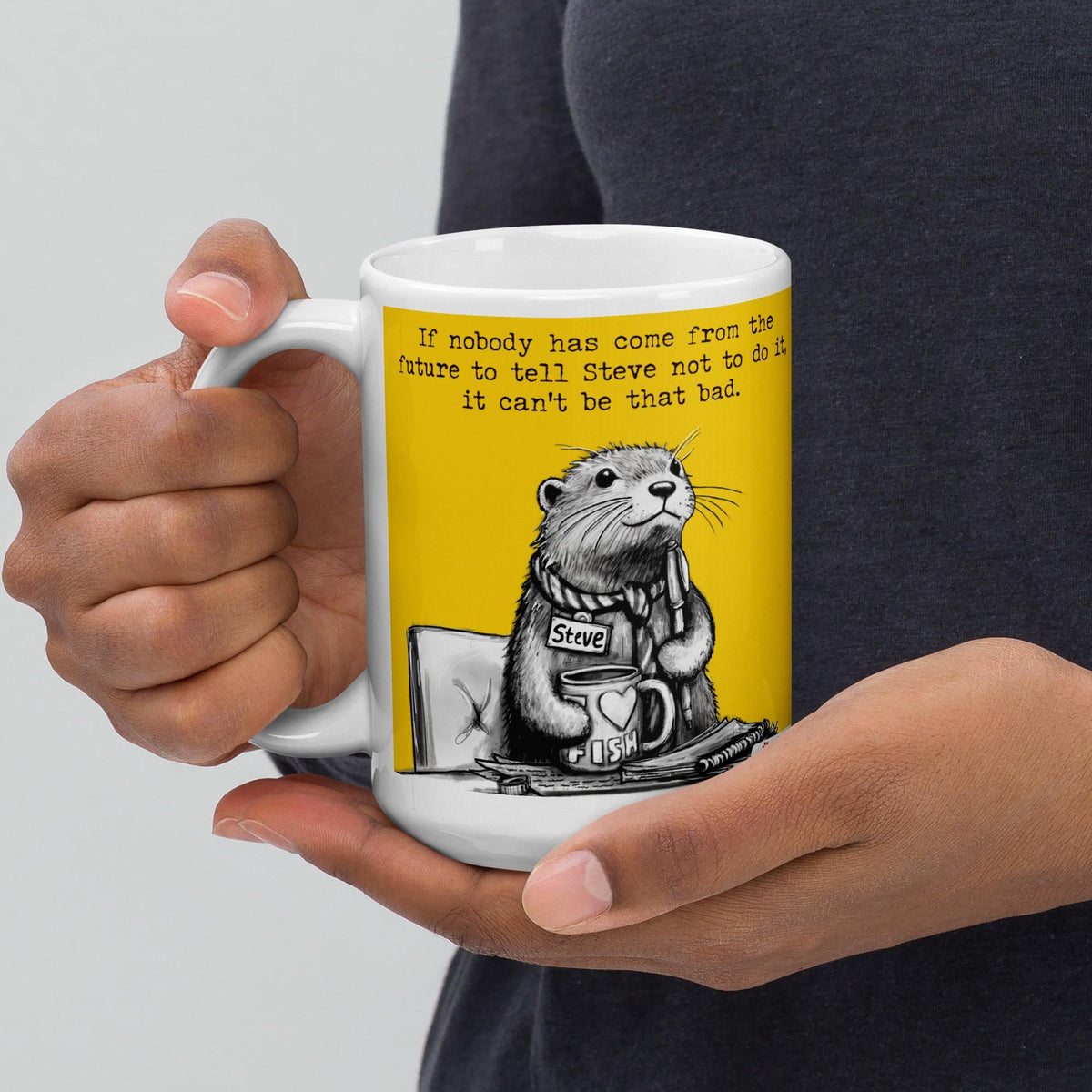 Holding The Future otter mug