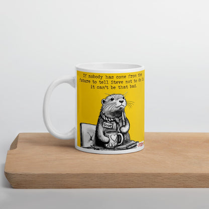 The Future mug on a wooden board