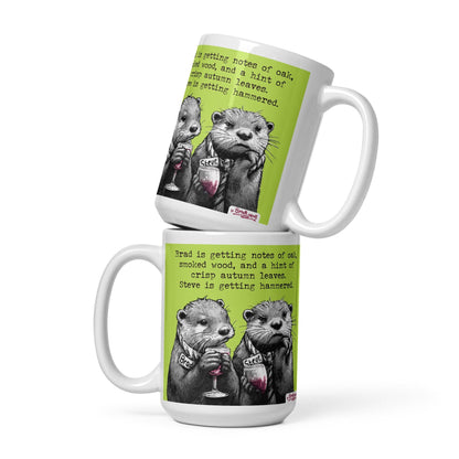 Both sizes of the Hammered otter mug, stacked