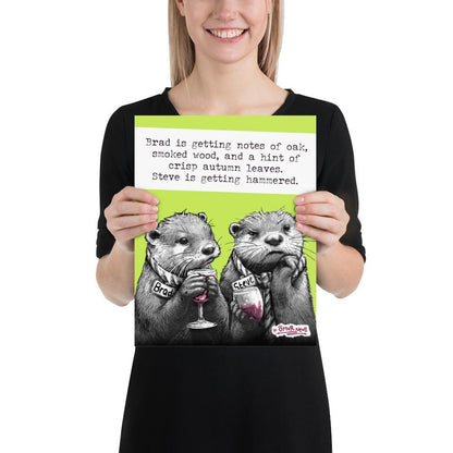 Hammered Steve otter print, 11x14 inch size held up