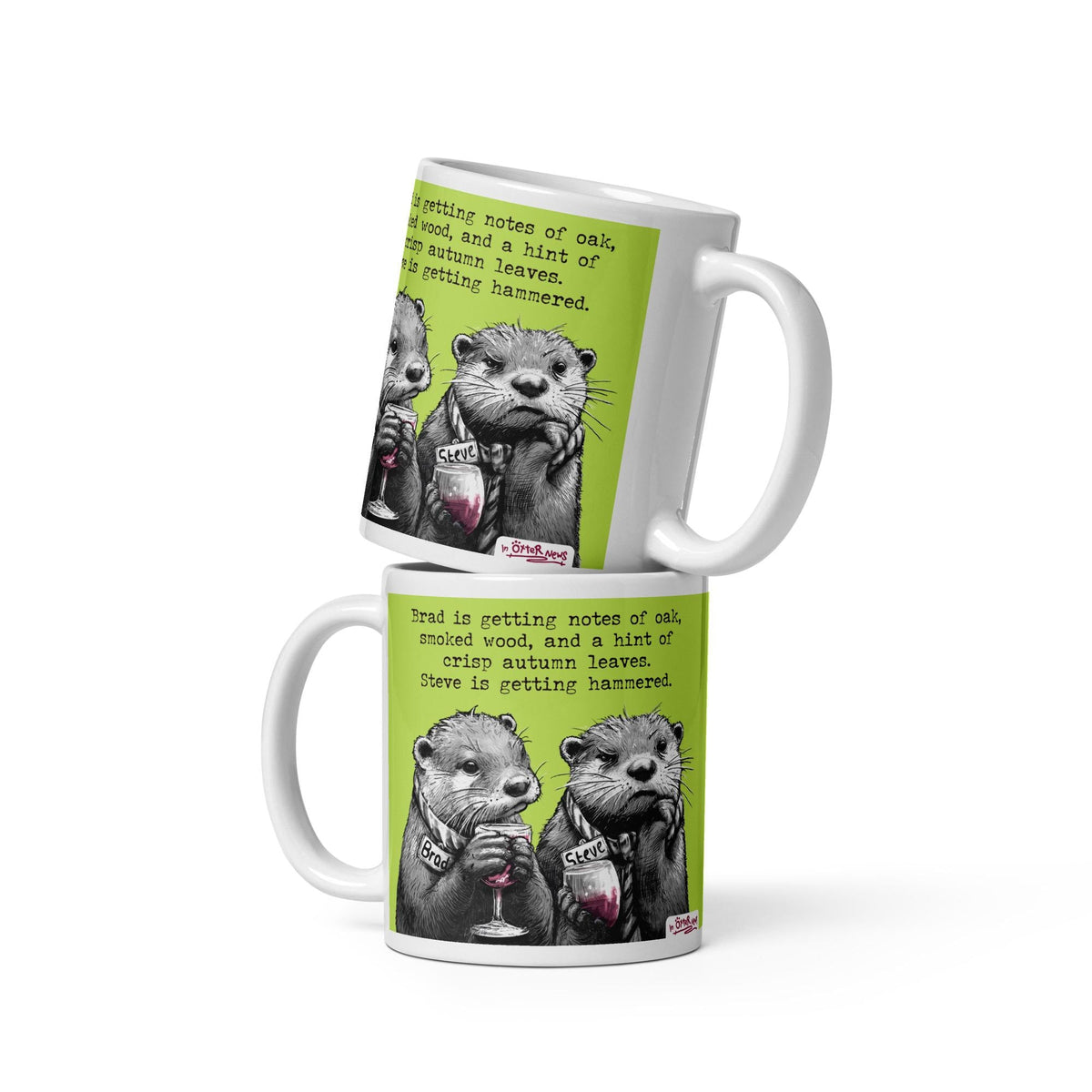 Hammered mug in 11 oz and 15 oz sizes, stacked