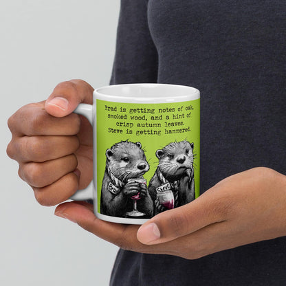 Hands holding the Hammered otter mug