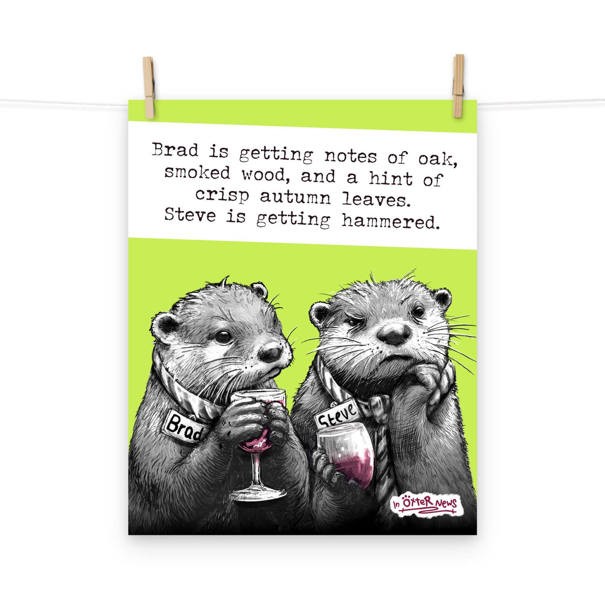 Hammered Steve otter art print