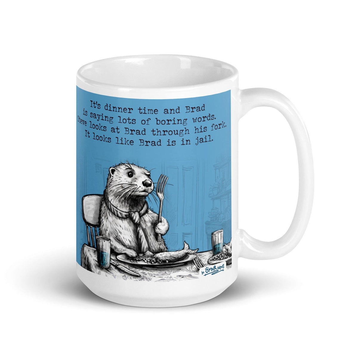 The Fork otter mug, 15 oz