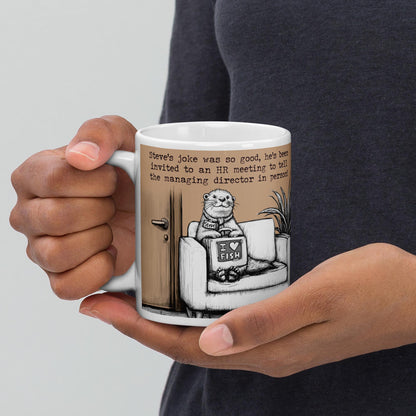 Holding The Joke otter mug