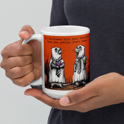 Holding the Sheet Faced otter mug