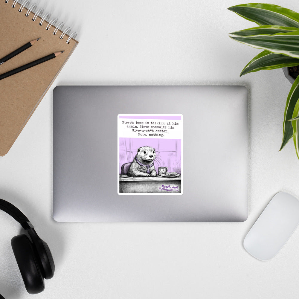 Give-a-sh*t-ometer Steve otter sticker