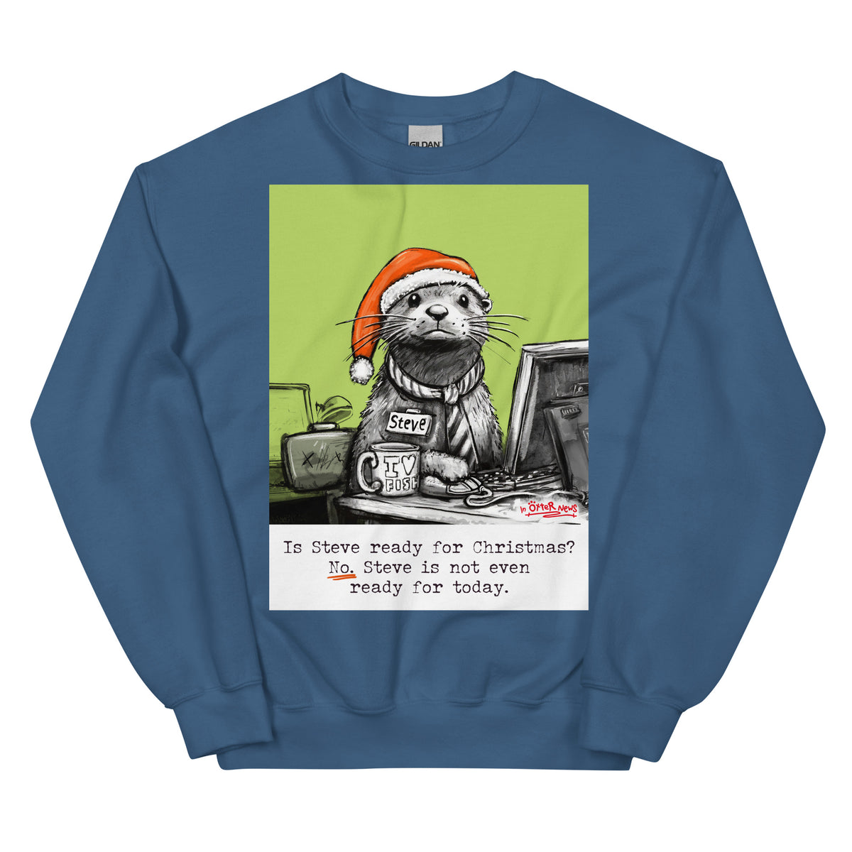 Ready For Christmas jumper in Indigo Blue