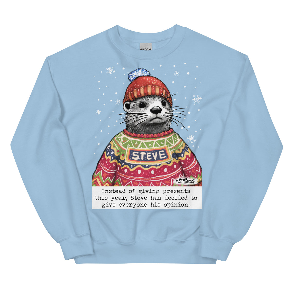 Christmas Opinions jumper in Light Blue