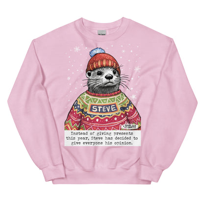 Christmas Opinions jumper in Light Pink