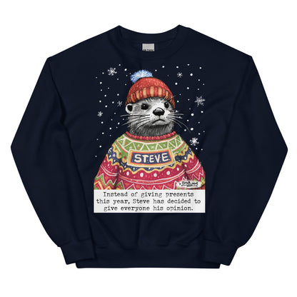Christmas Opinions jumper in Navy