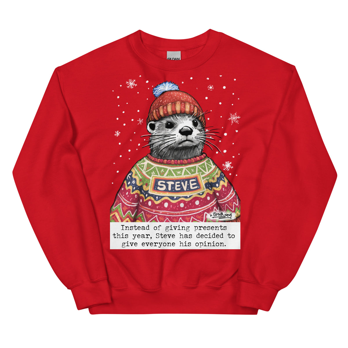 Christmas Opinions jumper in Red