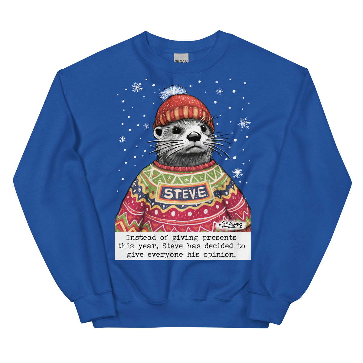 Christmas Opinions jumper in Royal
