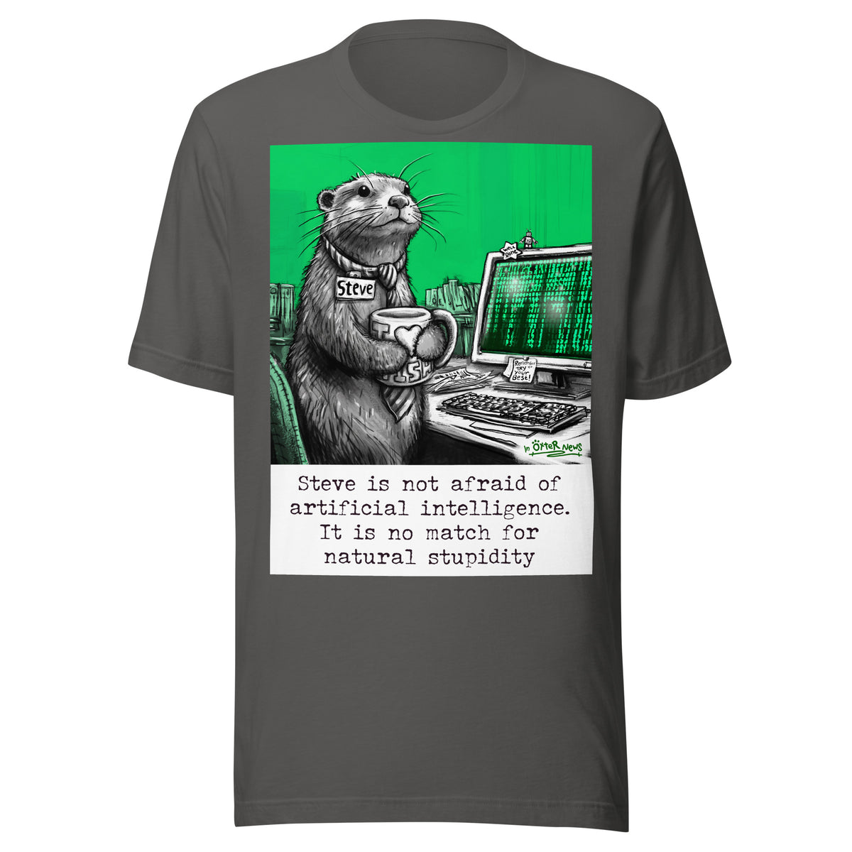 Artificial Intelligence Steve otter t-shirt in Asphalt