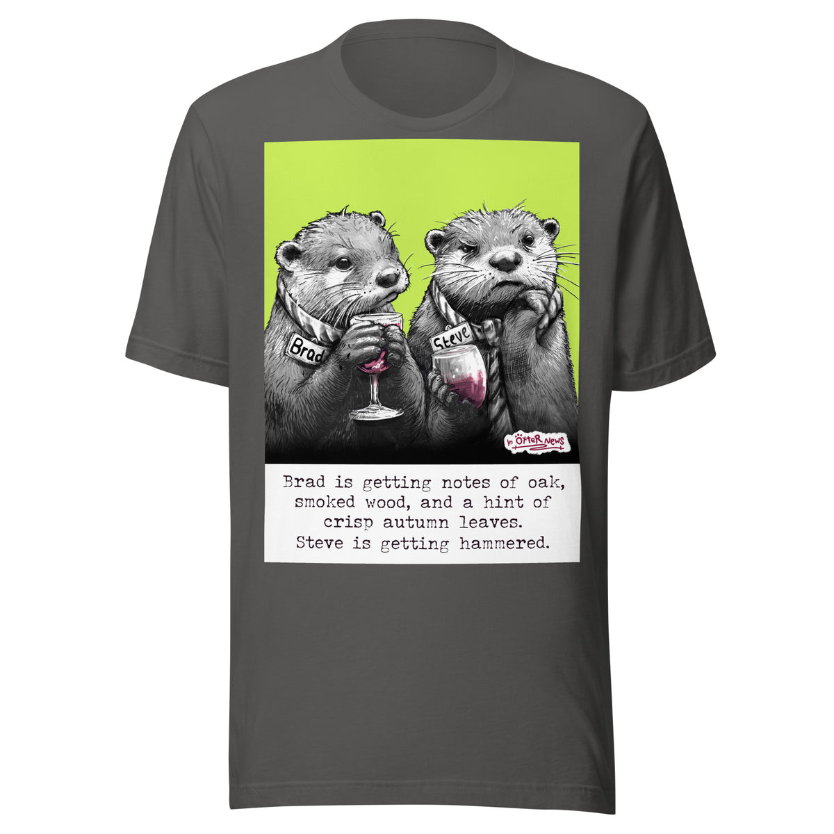 Hammered Steve otter t-shirt in Asphalt