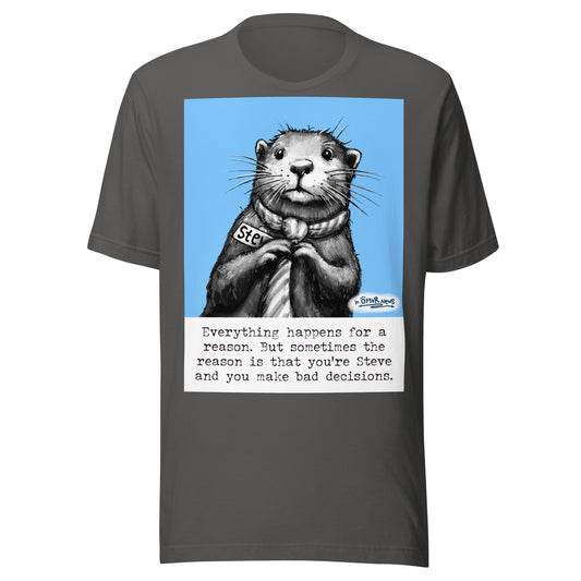 Bad Decisions Steve otter t-shirt in Asphalt