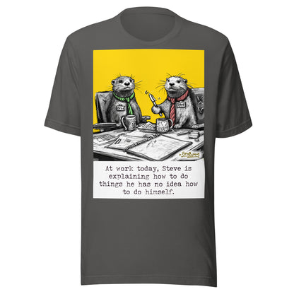 Steve Explains otter t-shirt in Asphalt