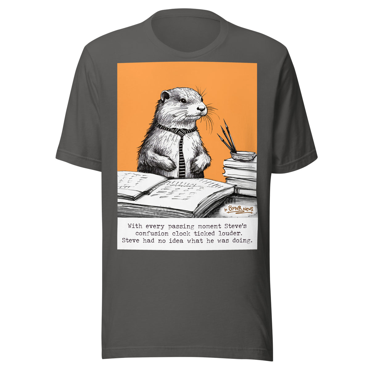 Confusion Clock Steve otter t-shirt in Asphalt