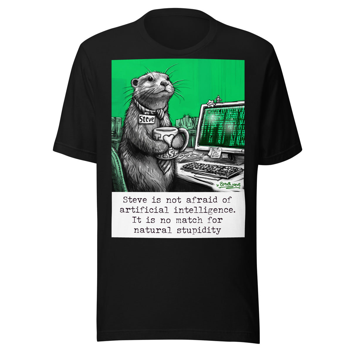 Artificial Intelligence Steve otter t-shirt in Black