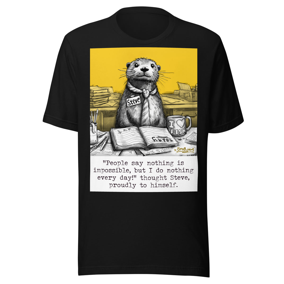 Doing Nothing Steve otter t-shirt in Black