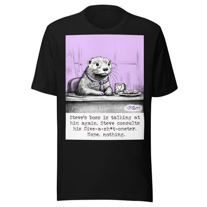 Give-a-sh*t-ometer Steve otter t-shirt in Black