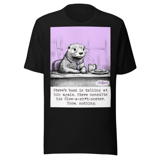 Give-a-sh*t-ometer Steve otter t-shirt in Black