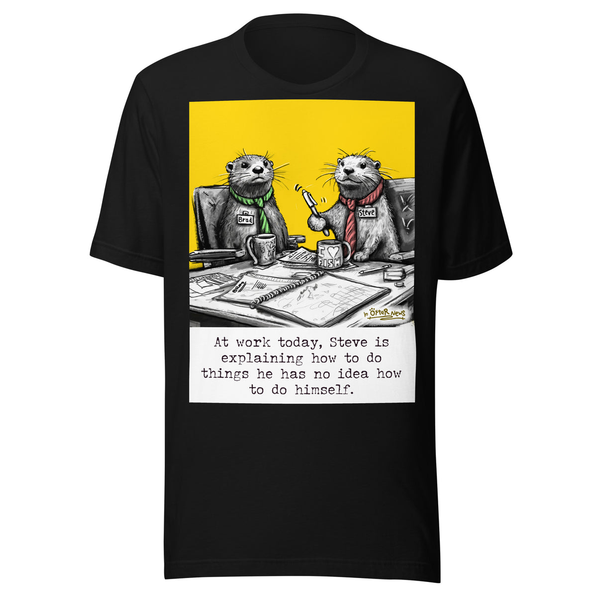 Steve Explains otter t-shirt in Black